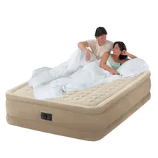 Кровать надувная двуспальная со встроенным насосом 220В 152х203х46см intex 64428