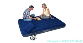 Надувной матрас двуспальный 152х203х25 см INTEX Classic Downy 64765