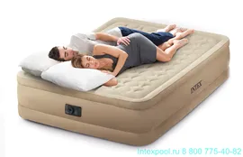Двуспальная надувная кровать Intex 64458 Ultra Plush Bed с встроенным насосом